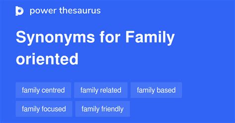 family oriented synonym|words that mean family oriented.